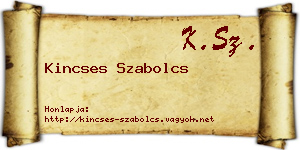 Kincses Szabolcs névjegykártya
