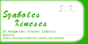 szabolcs kincses business card